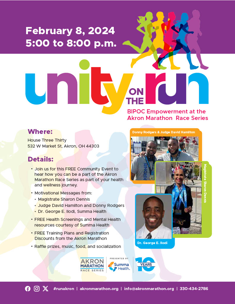 Unity on the Run BIPOC Empowerment at the Akron Marathon Race Series